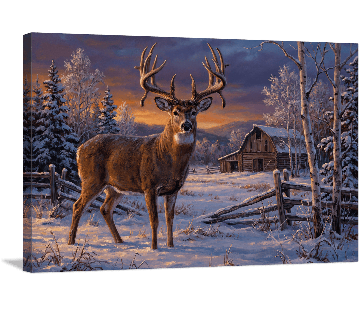 Winter Evening by the Old Homestead