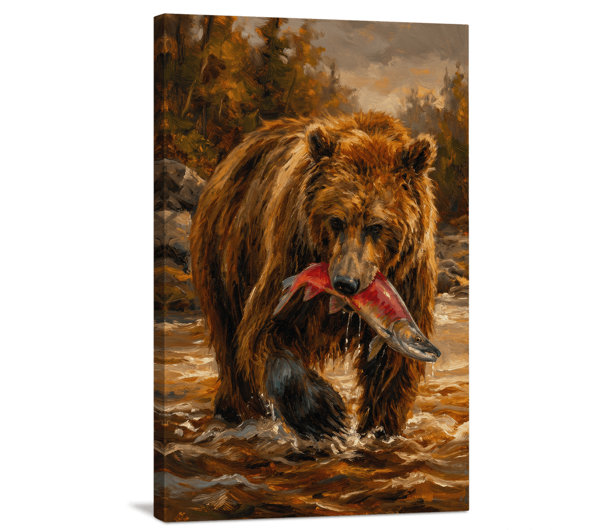 Grizzly With Salmon