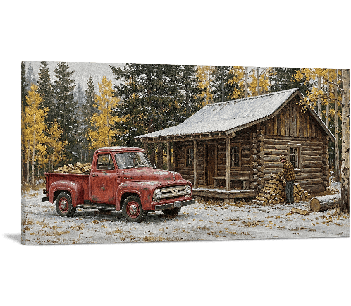 Cabin Work in First Snow