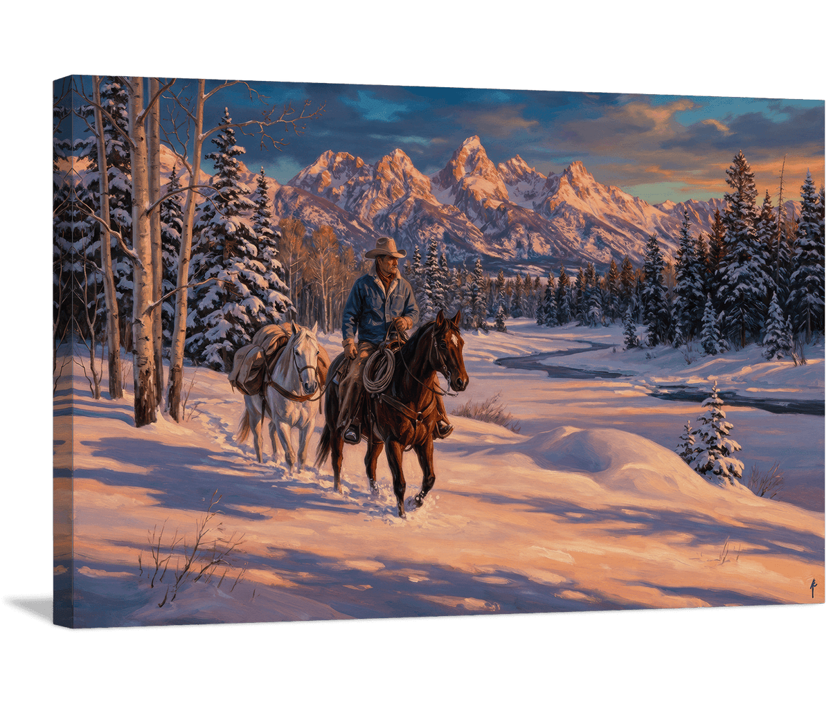 Riding Home Through the Rose-Lit Snow
