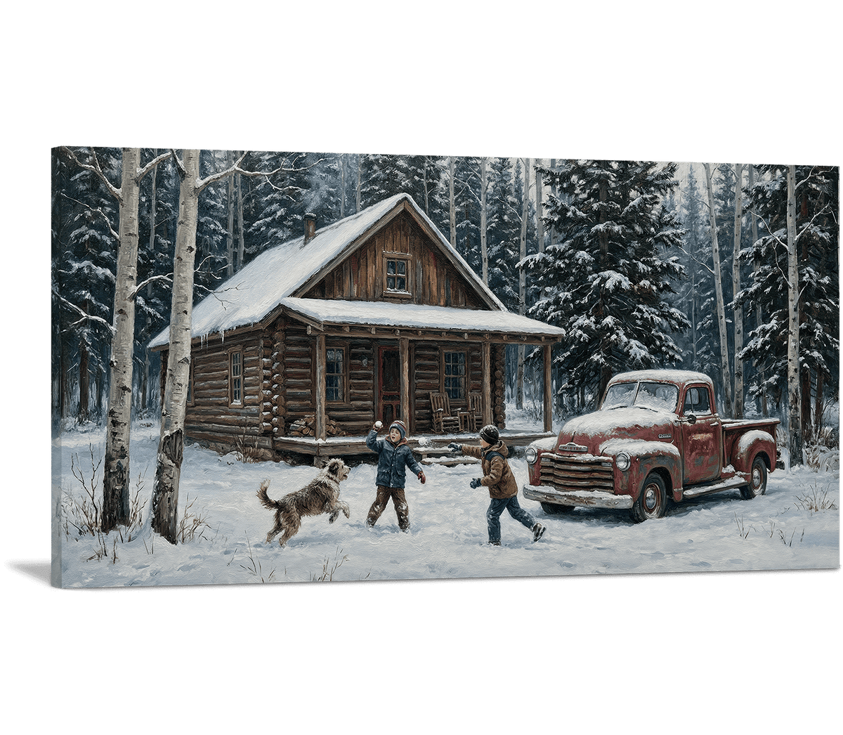 Snowball Fight at the Cabin