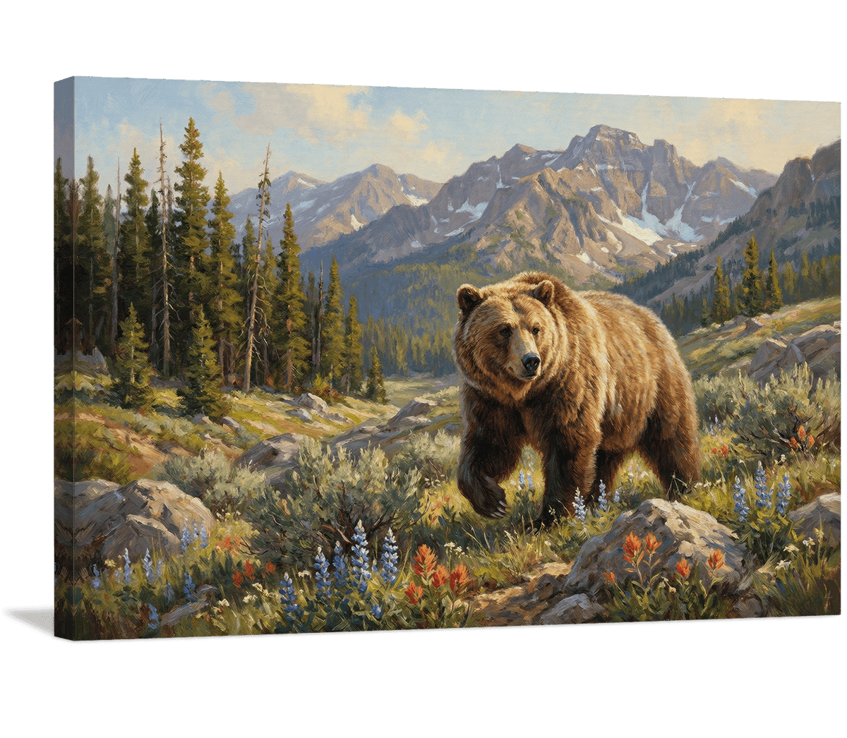 Grizzly Among the Wildflowers