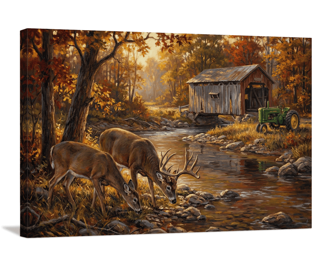 Autumn Morning at the Covered Bridge