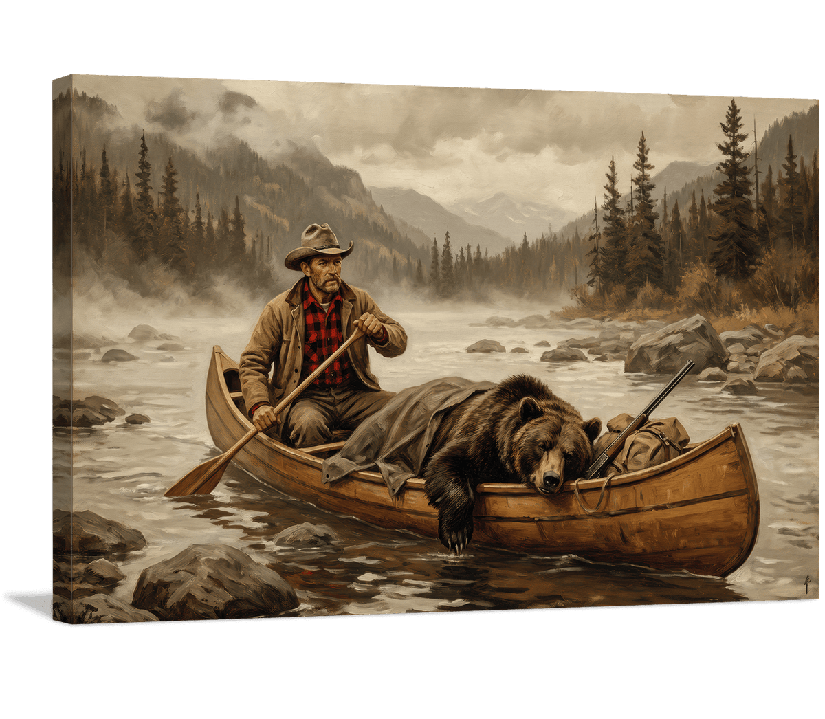 Grizzly in the Canoe