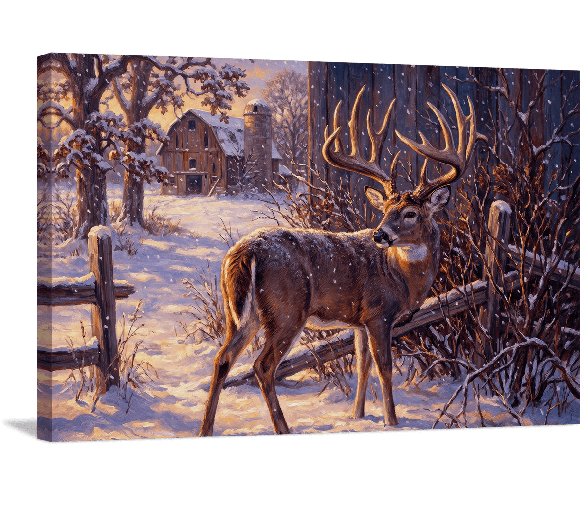 Winter Evening Near the Farm