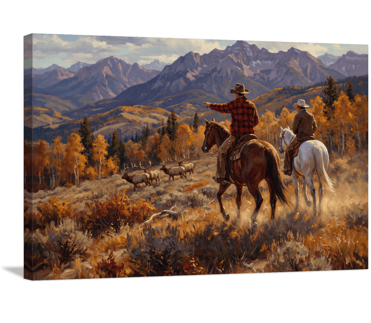Bull Elk and Golden Aspens