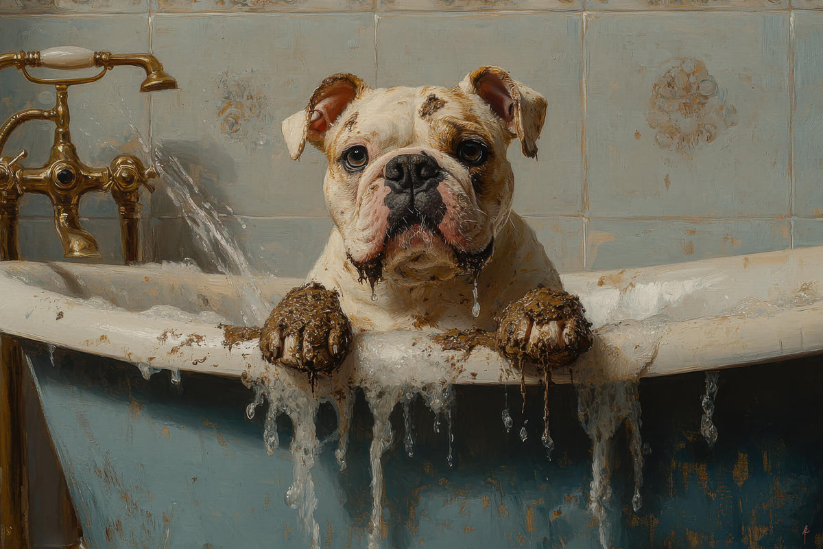 Muddy Paws Confession Bulldog