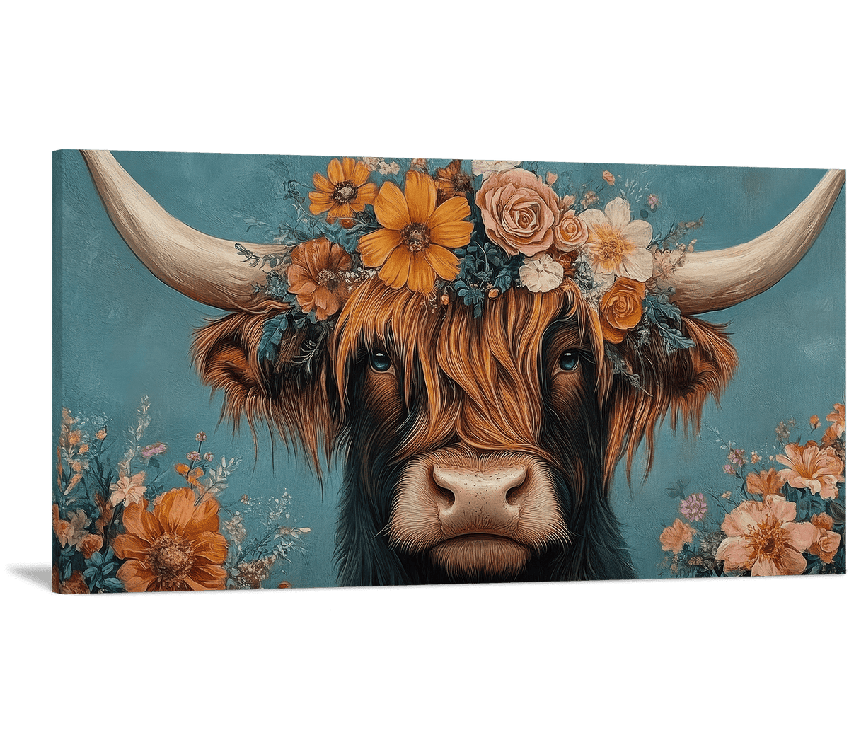 Crowned in Blooms Highland Cow