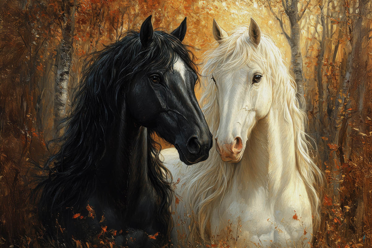Contrast in Fall Horses