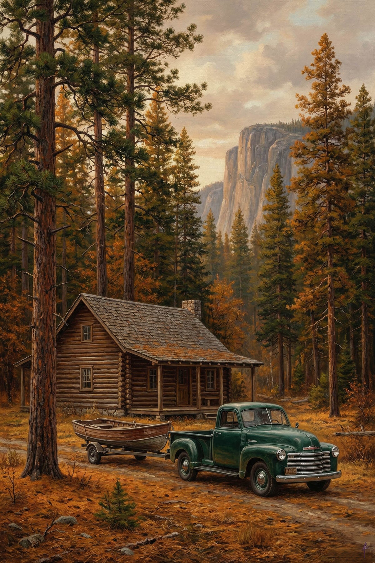 Granite Cliffs and Green Chevy