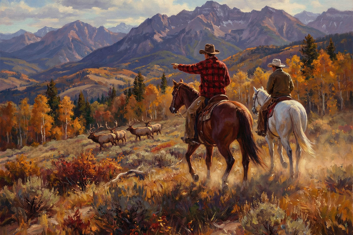 Bull Elk and Golden Aspens