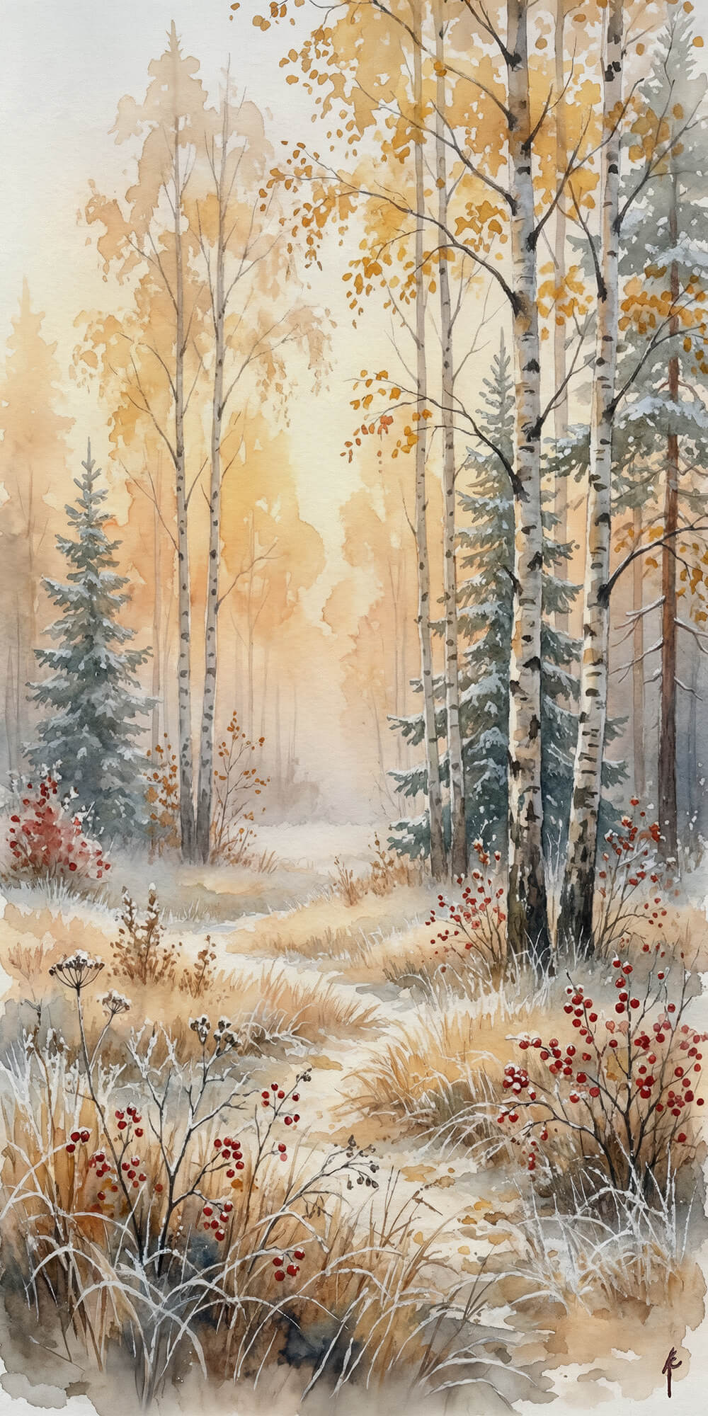 When Autumn Meets the First Snow