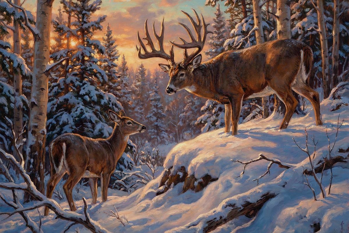 Sunrise Encounter in the Snow
