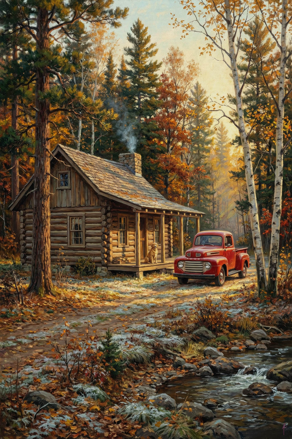 October at the Creek Cabin
