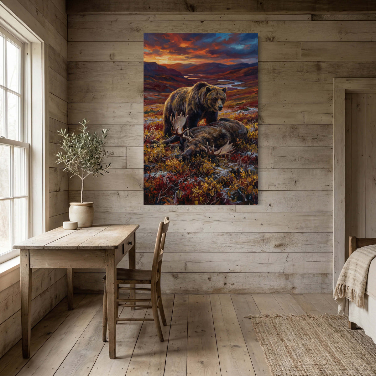 Grizzly's Moose Kill at Sunset
