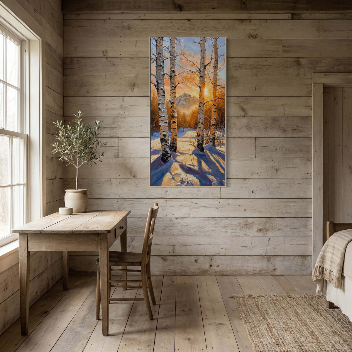 The Birch Grove at Winter Sunrise