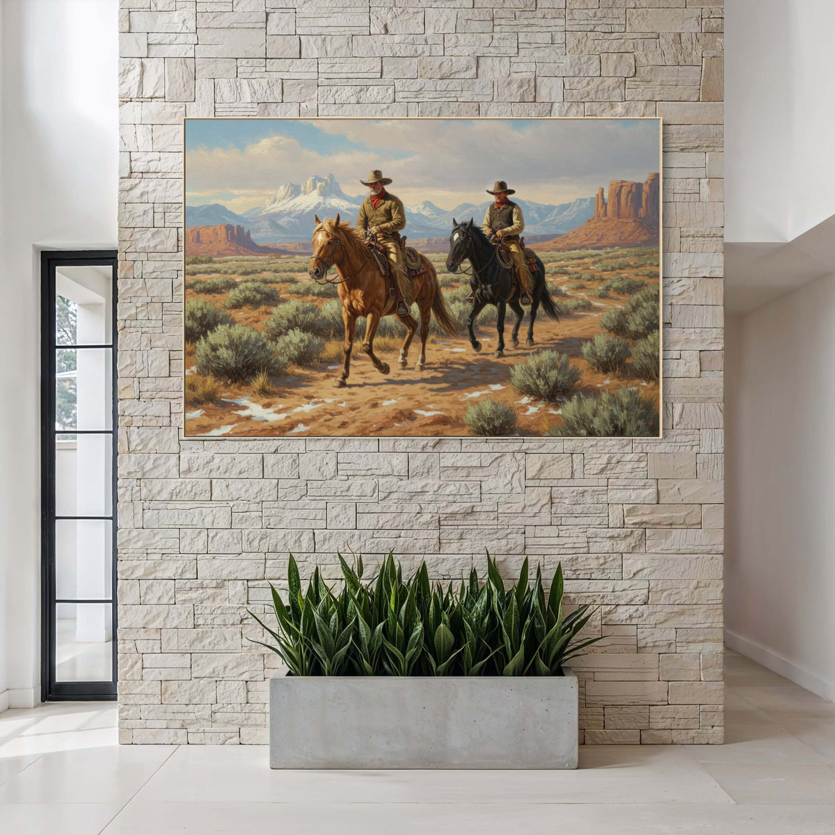 Two Riders Across the Desert Floor