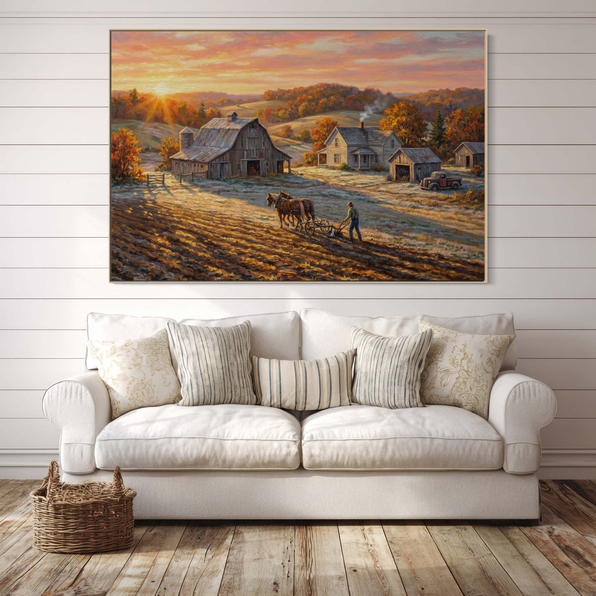 The Horse-Drawn Plow and the Rising Sun