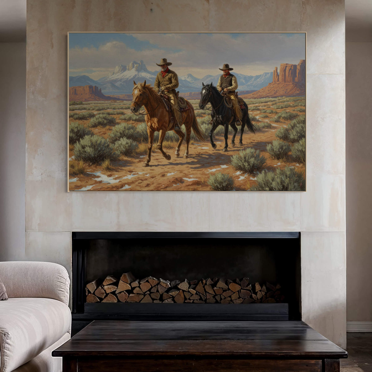 Two Riders Across the Desert Floor