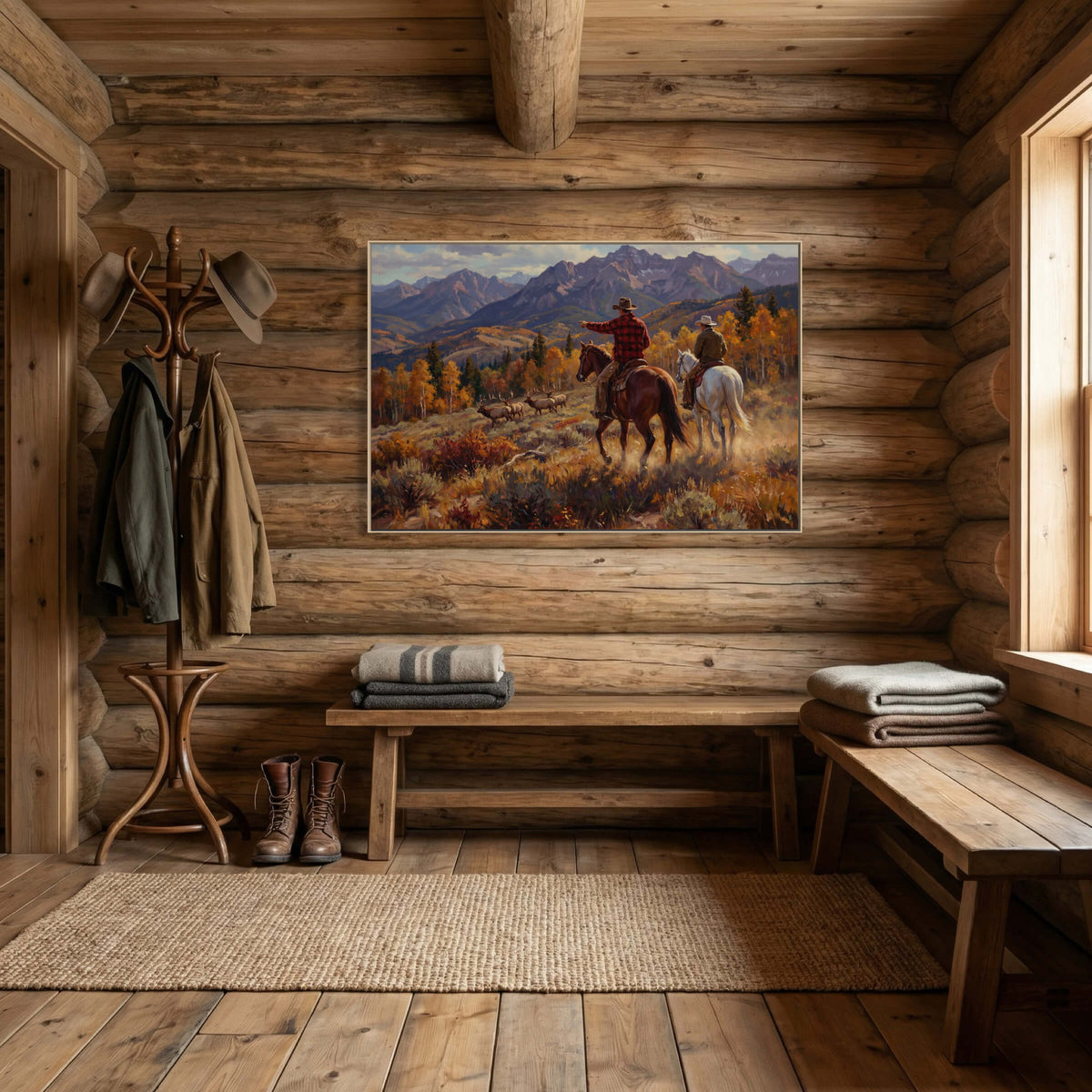 Bull Elk and Golden Aspens