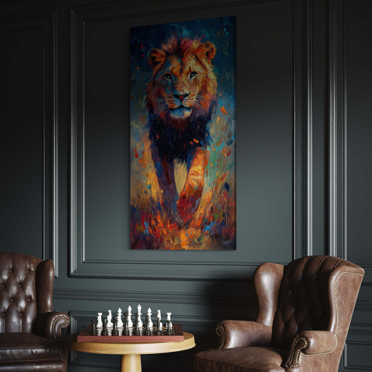 Majestic Lion Multicolor Abstract