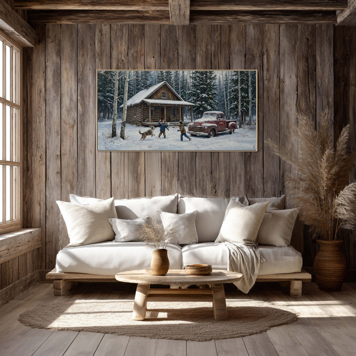 Snowball Fight at the Cabin