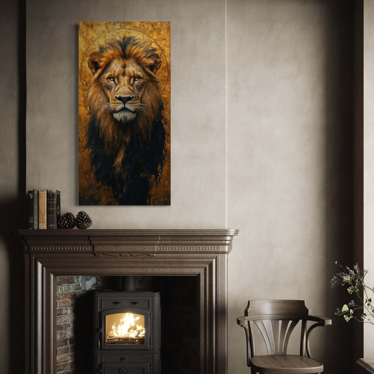 Majestic Lion with Divine Halo