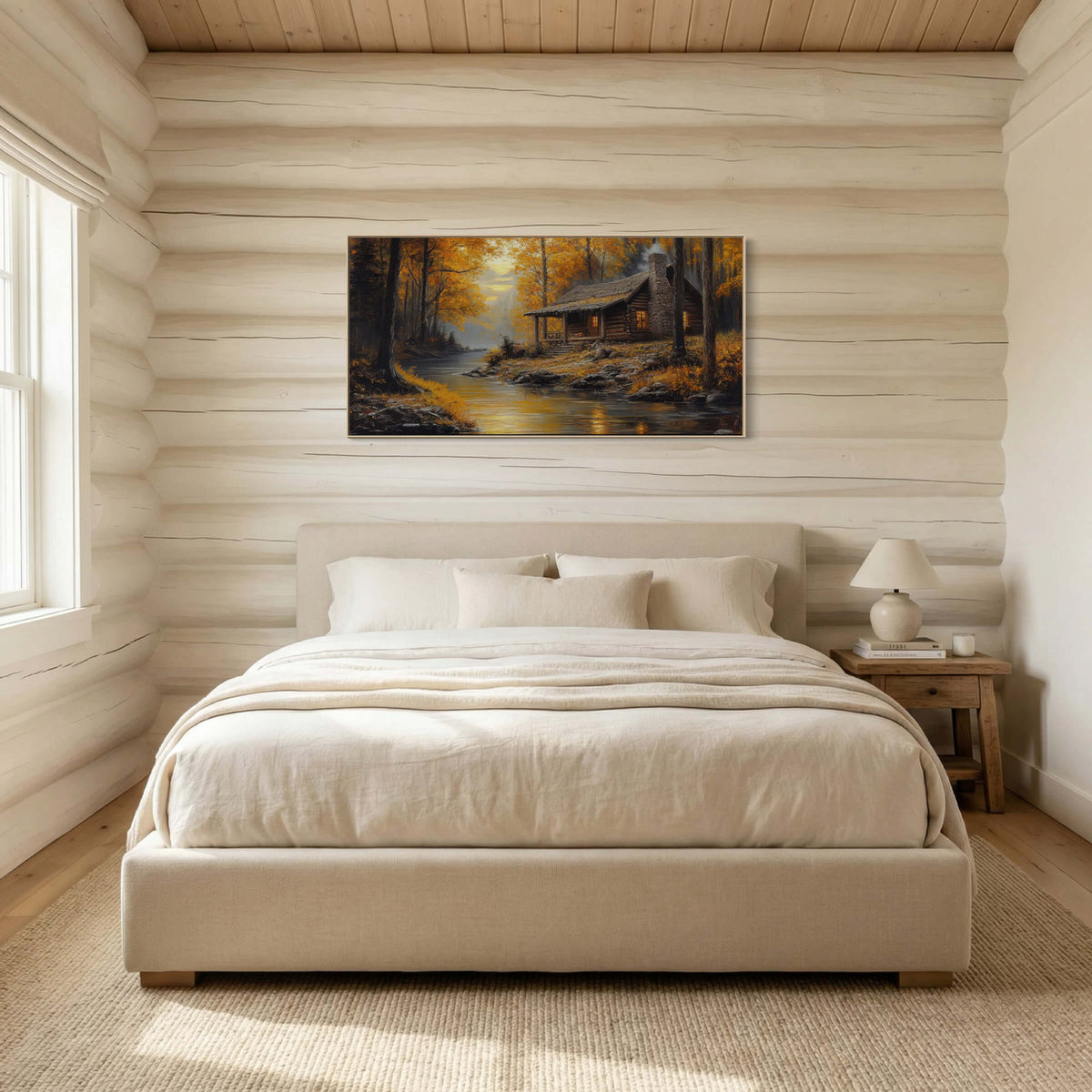 Cabin in the Fall Woods