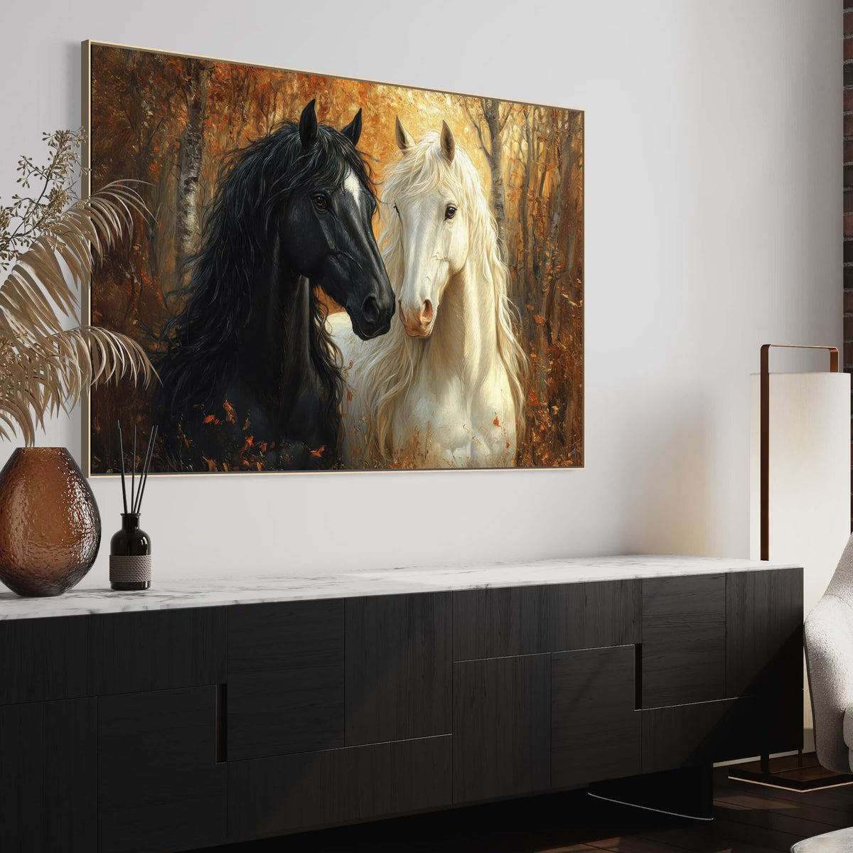 Contrast in Fall Horses