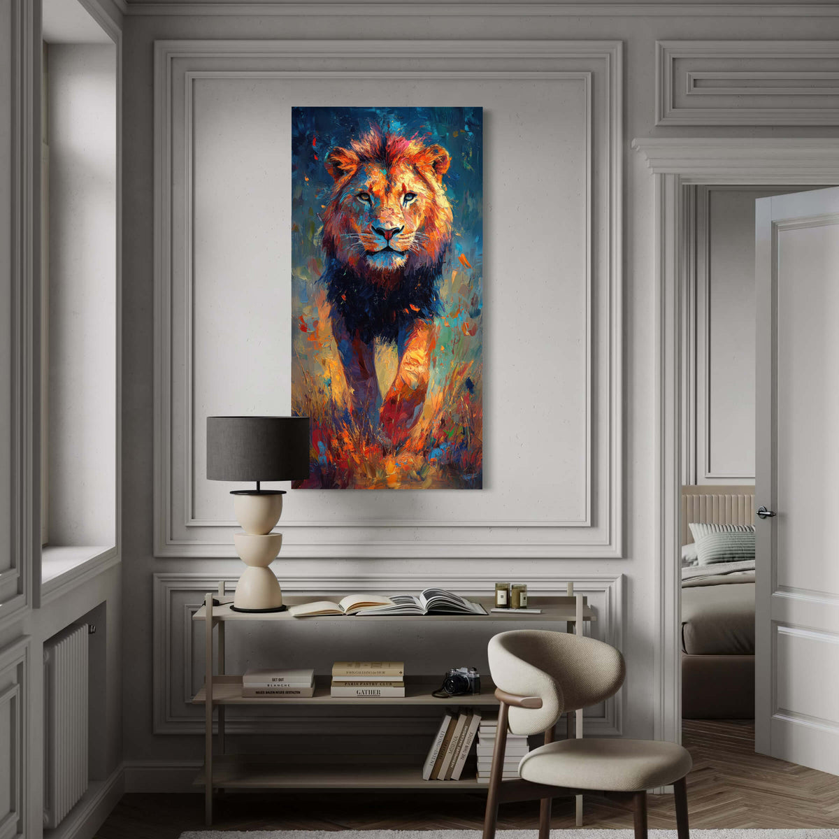 Majestic Lion Multicolor Abstract