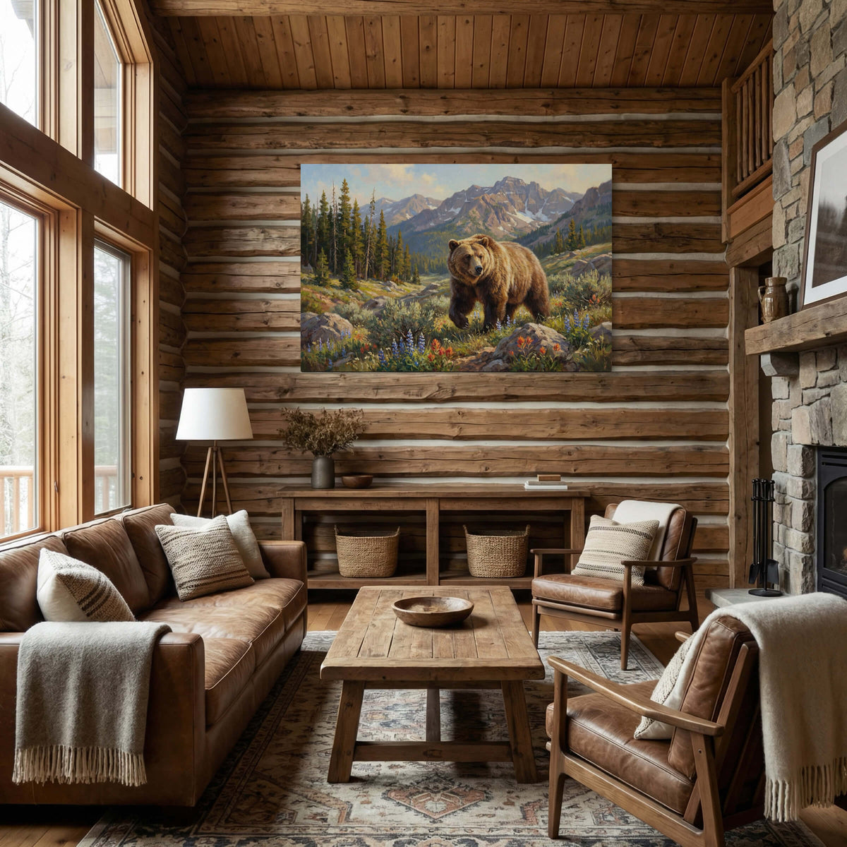 Grizzly Among the Wildflowers
