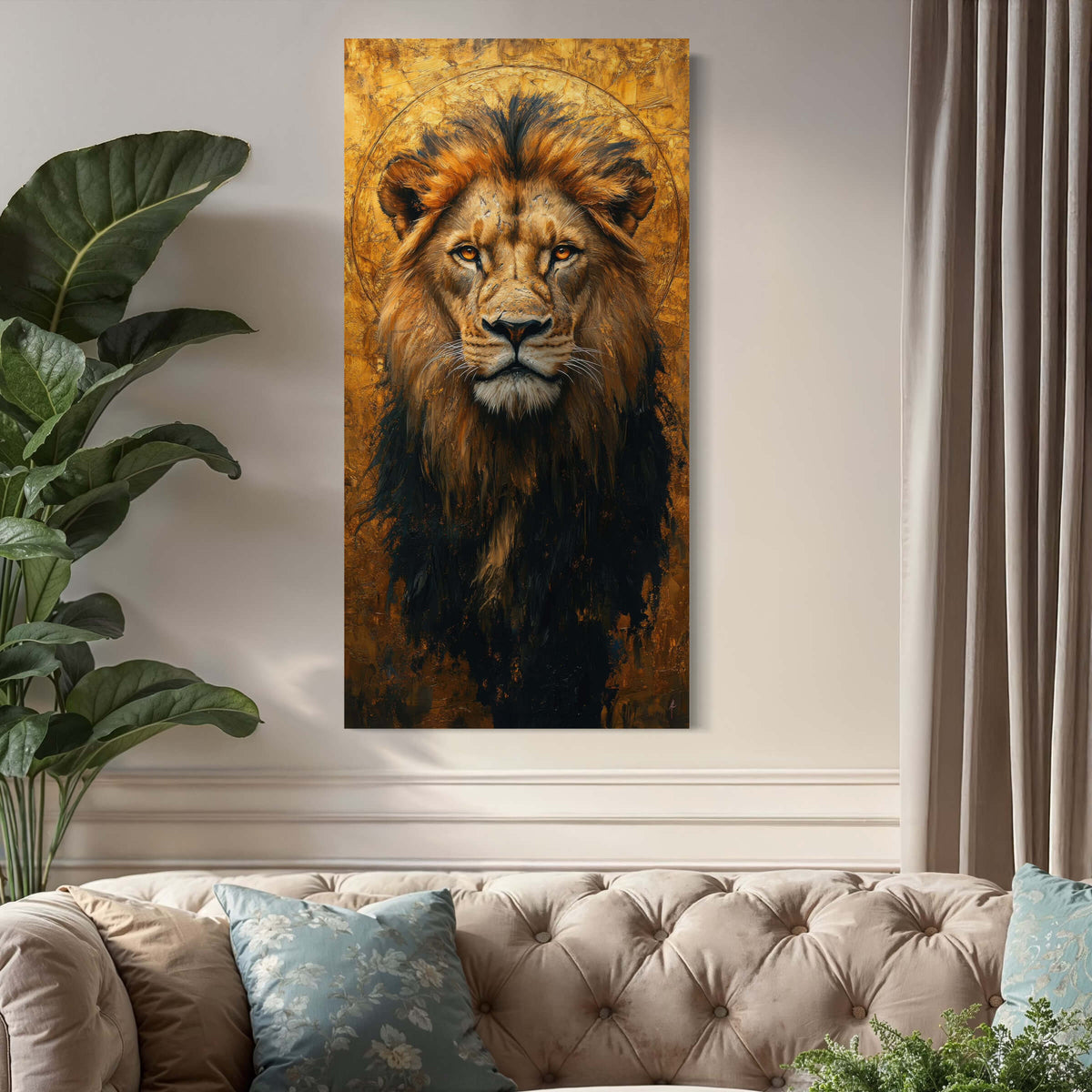 Majestic Lion with Divine Halo