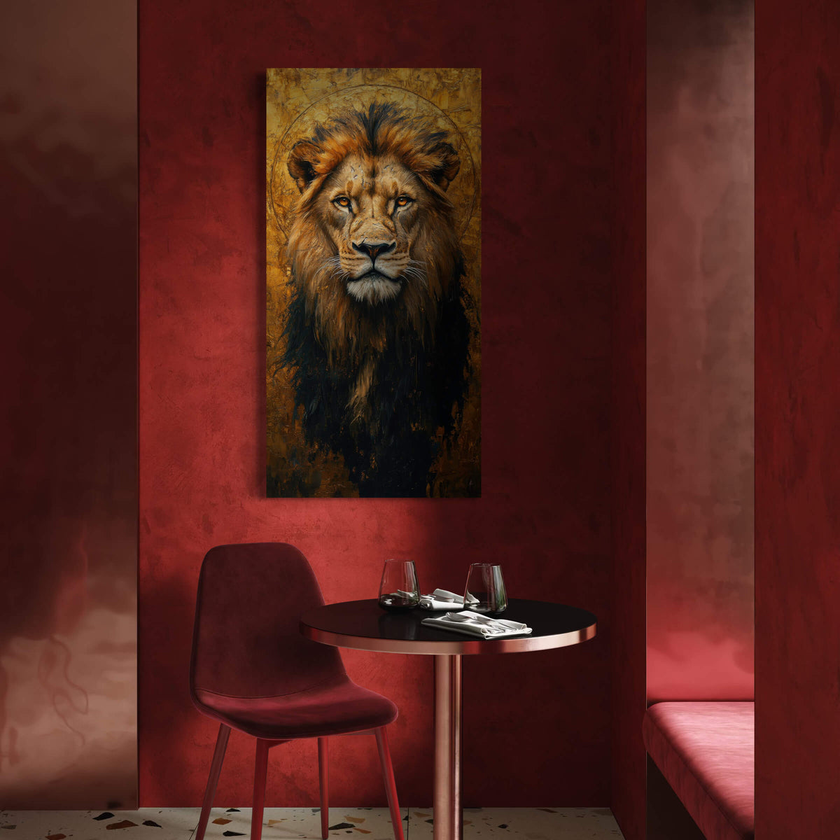 Majestic Lion with Divine Halo