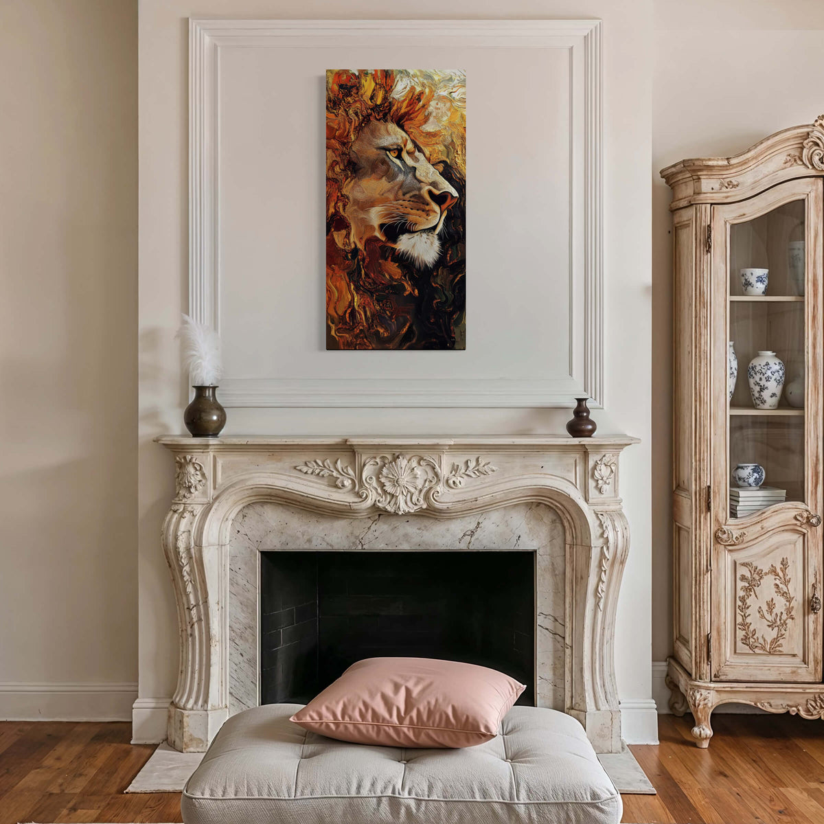 Fiery Lion Abstract Portrait