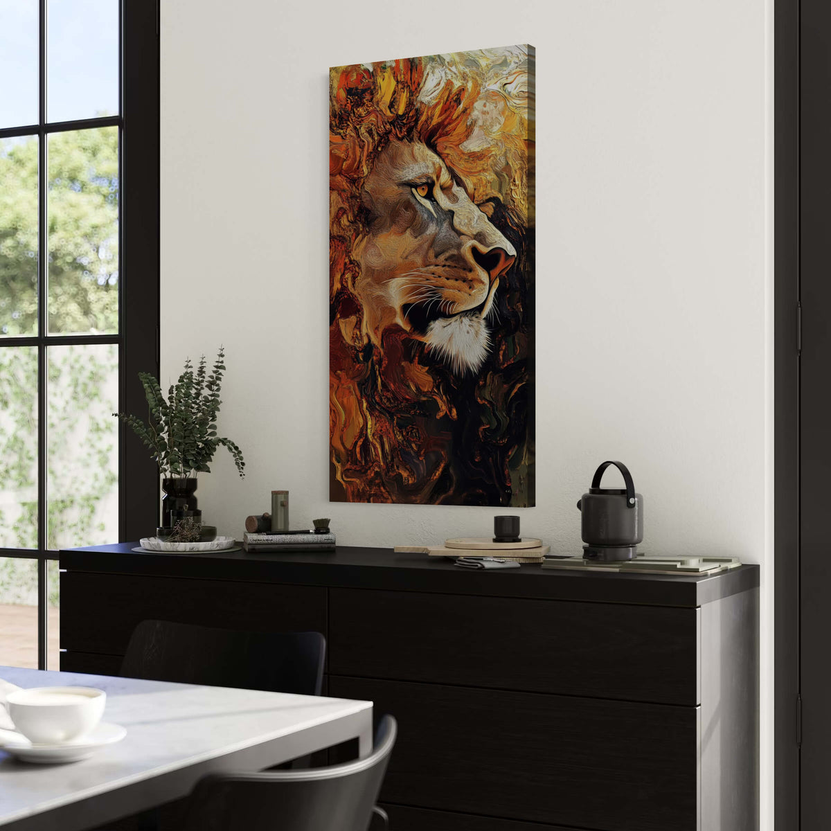 Fiery Lion Abstract Portrait