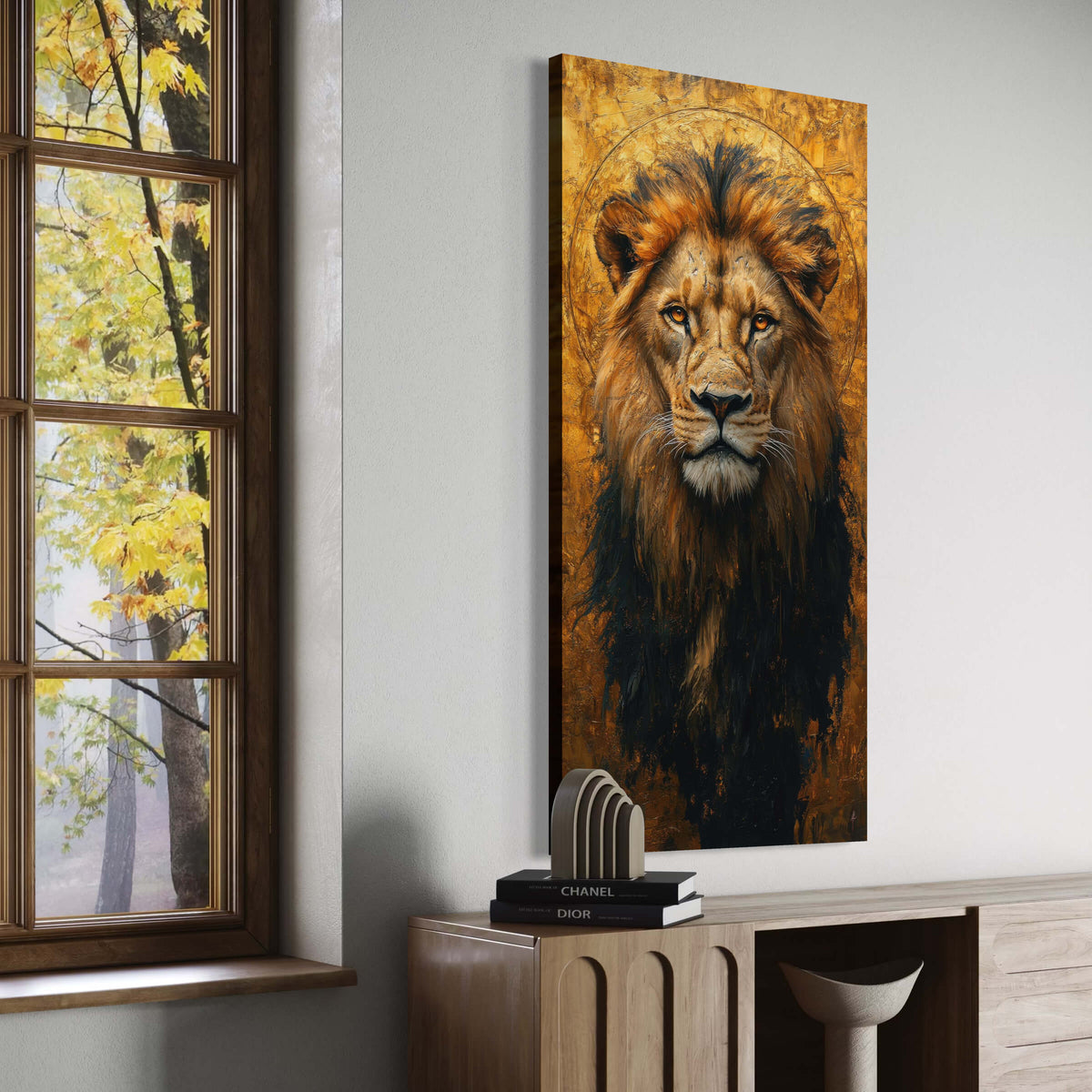 Majestic Lion with Divine Halo