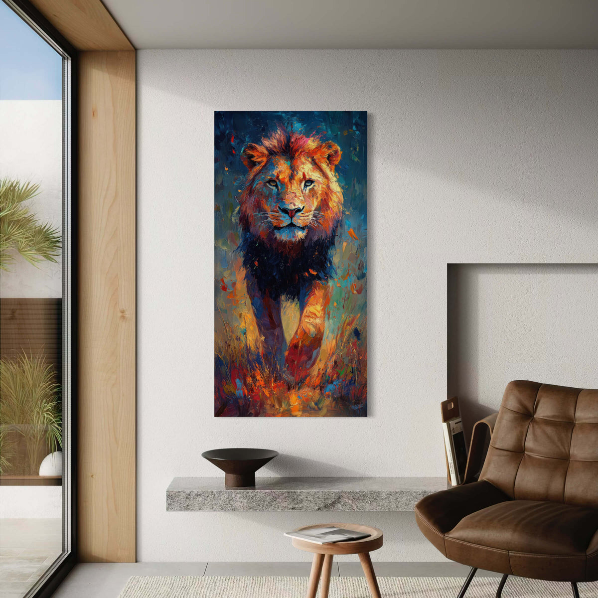 Majestic Lion Multicolor Abstract