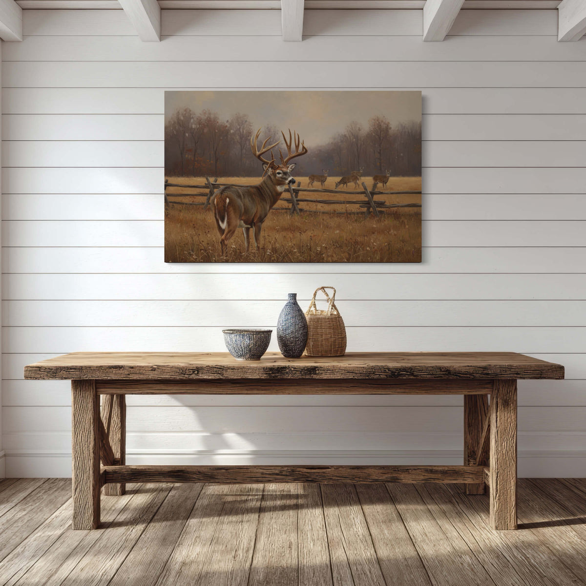 Along the Fence Line Canvas Wall Art