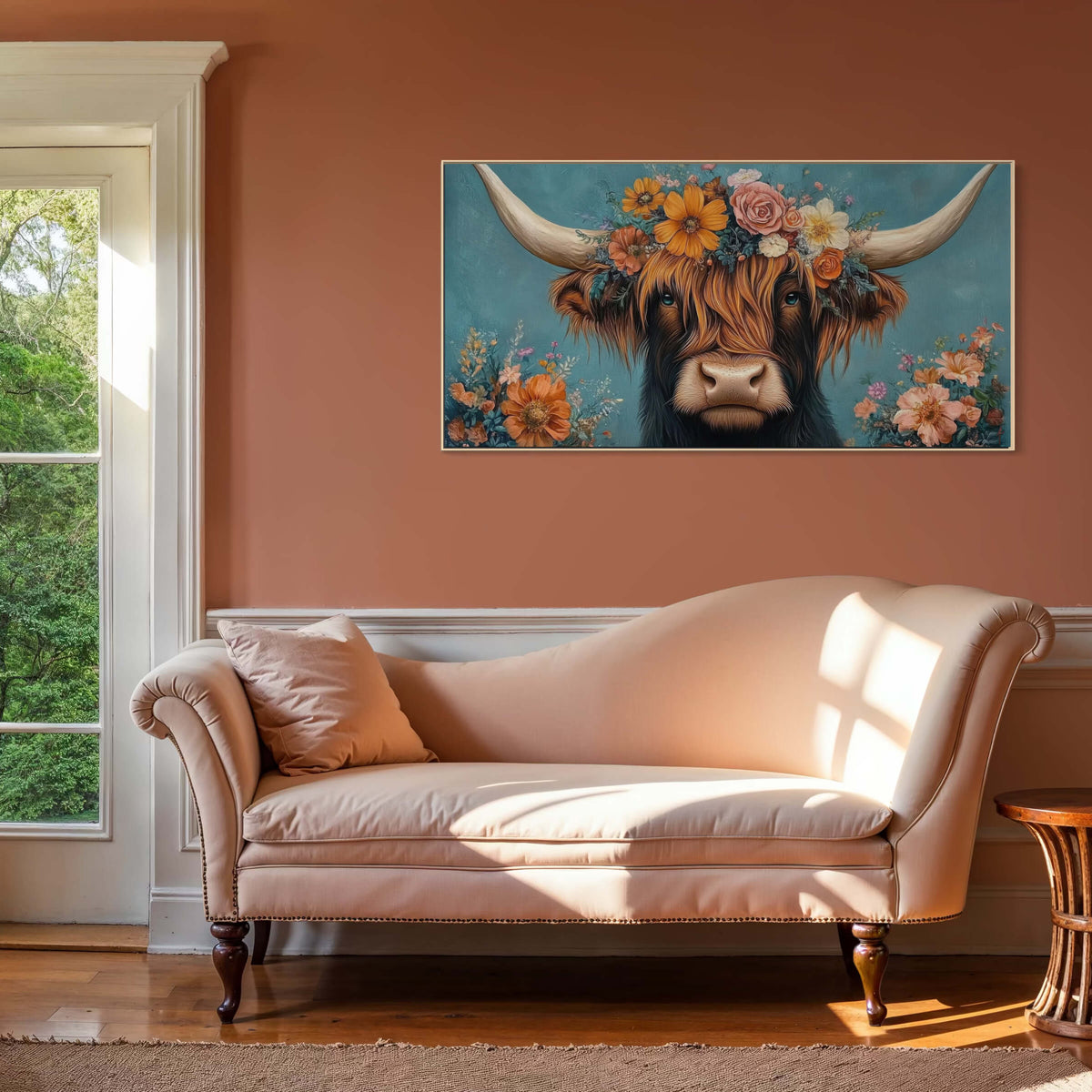 Crowned in Blooms Highland Cow