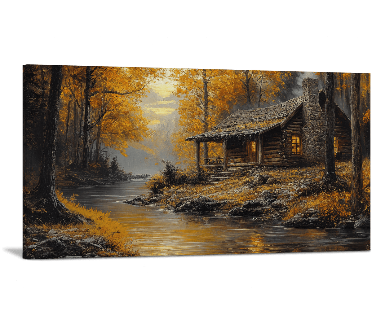 Cabin in the Fall Woods