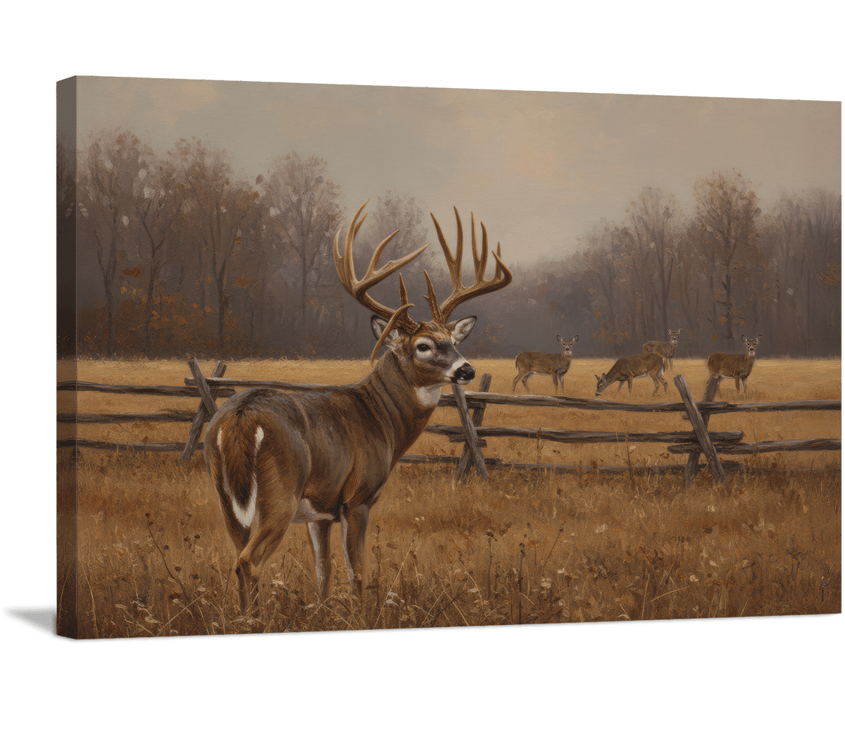 Along the Fence Line Canvas Wall Art