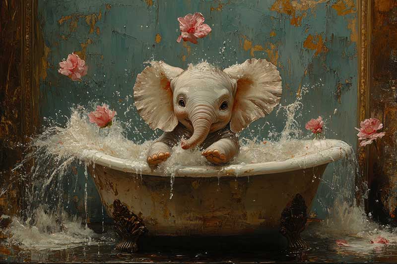 Vintage Nursery Dreams Elephant
